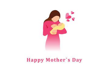 Happy mother's day social media post design with mother character background and mom wishing or greeting card banner design vector illustration