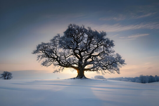 Baum in Winterlandschaft