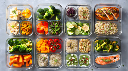 Healthy and Delicious Assorted Meal Prep Ideas Displayed in Separate Containers