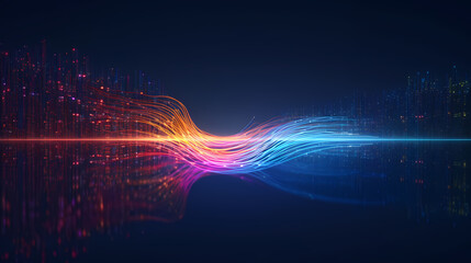 Abstract big data technology and data science, data flow concept
