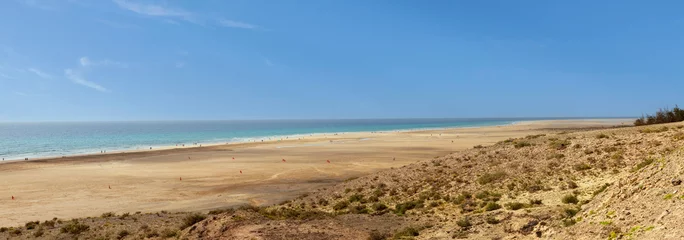 Crédence de cuisine en verre imprimé Plage de Sotavento, Fuerteventura, Îles Canaries Blick auf die Playa de Sotavento, Fuerteventura
