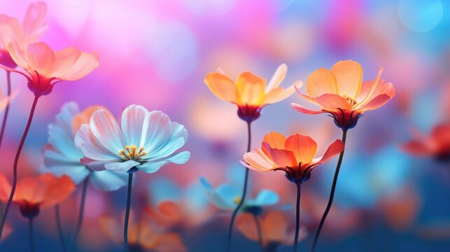 flowers on colorfull background - macro photo