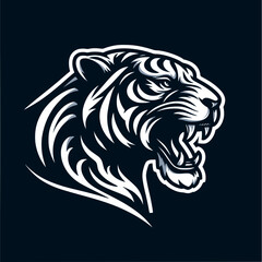 Roaring tiger logo design vector