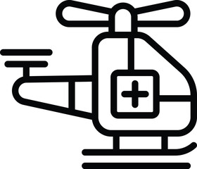Emergency helicopter icon outline vector. Air first aid technology. Urgency aircraft ambulance - 775704651