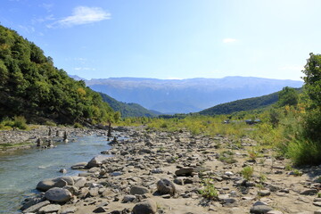 The gorgeous canyon of Lengarica in the Fir of Hotova National Park, Permet, Albania