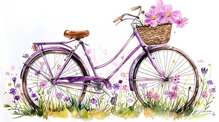 Fototapeta na wymiar Springtime Blossoms and Bike