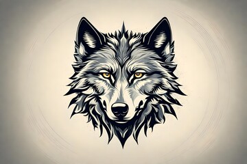 A visually striking image of a minimalistic wolf vector logo, symbolizing power and free spirit, as if viewed through the lens of an HD camera, highlighting every intricate detail..-