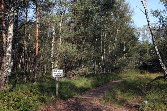 betreten auf eigene gefahr schild im venner moor