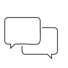 Speech bubble, speech balloon or chat bubble line art icon
