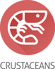 A prawn shrimp crustacean food stylised icon. Possibly an icon for the allergen or allergy or a seafood concept.