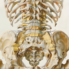 Detailed Illustration of Lumbar Spine Structure and Anatomy