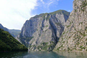 View of Koman lake in Albania