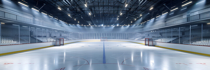 Hockey stadium empty sports arena with ice rink