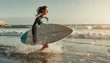 woman with surfboard