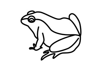 Icono negro de rana en fondo blanco.
