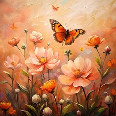 flowers and butterflies