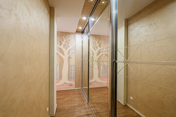 standard room interior apartment. room doors, renovation corridor lobby entrance hall