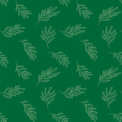 Seamless pattern of the olive branches