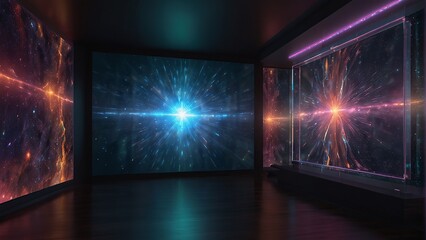 background with glowing lights vibrant holographic