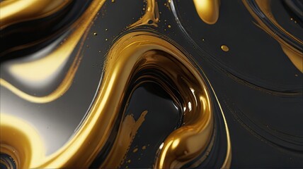 abstract background balck and gold liquid 