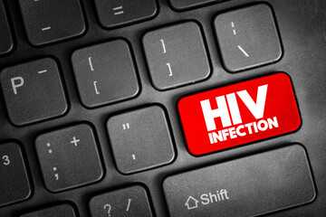 Hiv Infection - virus that attacks the body's immune system, text concept button on keyboard
