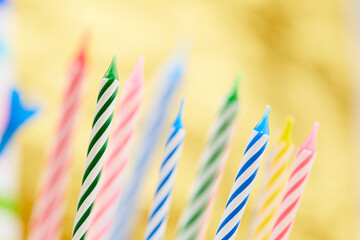 birthday candles on the yellow - 775717253