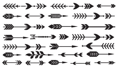 Arrow icon symbol set, vector illustrations on white background