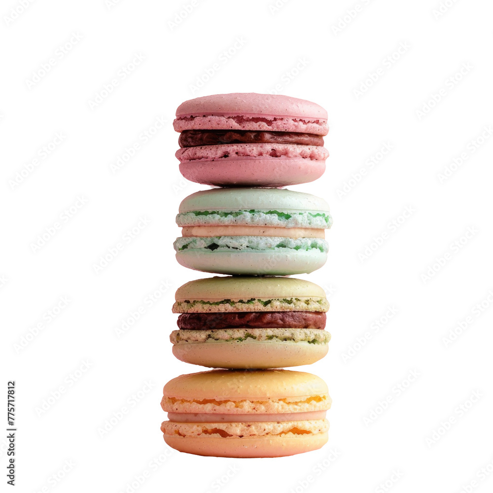 Poster a stack of assorted macarons in close-up view
