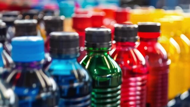 A series of colorful bottles containing various types of coolant each one designed for specific vehicles and engines to help maintain their fuel efficiency.