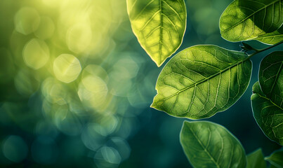 Green leaf with copy space using as background or wallpaper nature concept