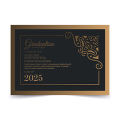 Elegant dark graduation invitation template