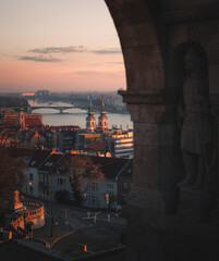 Morning winter view on the castle district of Budapest, Hungary