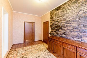 standard room interior apartment. room doors, renovation corridor lobby entrance hall
