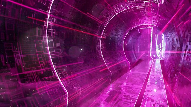 neon light synthwave background.  futuristic cybernetic dreamscape expedition enter. seamless looping overlay 4k virtual video animation background