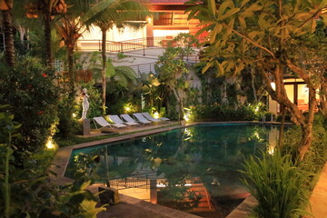 Obraz na płótnie Canvas Luxury Hotel with Pool in Bali, Indonesia