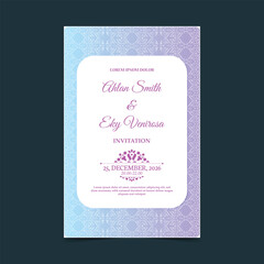 gradient retro wedding invitation template