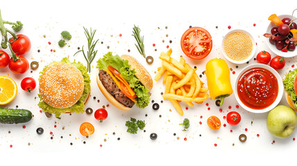 burger and ingredients , generative ai