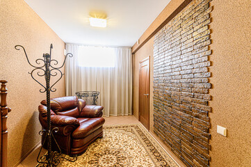 standard room interior apartment. room doors, renovation corridor lobby entrance hall
