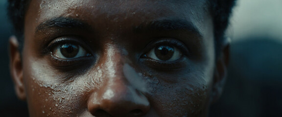 close-up of a person's face