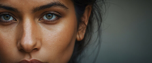 close-up of a Pakistani woman's face