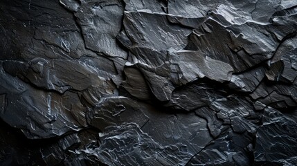 Black slate texture. Dark gray stone background