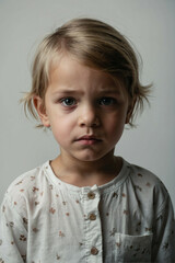 A young child with blonde hair