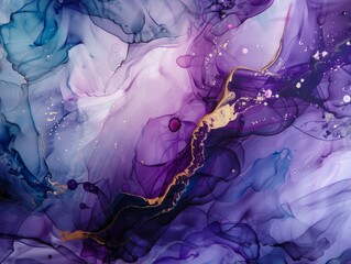 Abstract fluid painting with alcohol ink