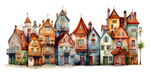 Miniature House Fantasy Pictures - Paint Children's Book Illustration Style