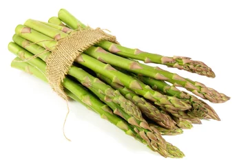  Green Asparagus Bundle isolated on white Background © ExQuisine