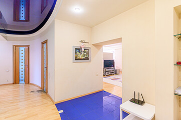 standard room interior apartment. room doors, renovation corridor lobby entrance hall