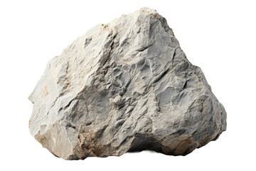 Solitary Sentinel: A Rock Against the Void. White or PNG Transparent Background.