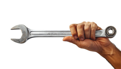 Hand Holding Wrench on Transparent Background - Powered by Adobe