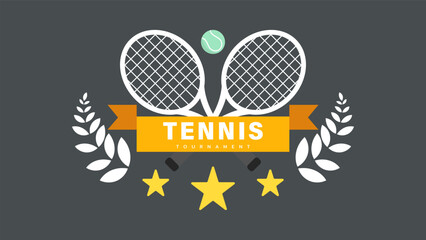 Tennis logo ,Illustrations for use in online sporting events , Illustration Vector  EPS 10 - obrazy, fototapety, plakaty