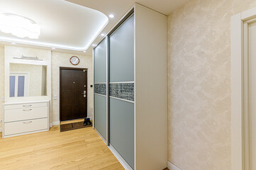 standard room interior apartment. room doors, renovation corridor lobby entrance hall
